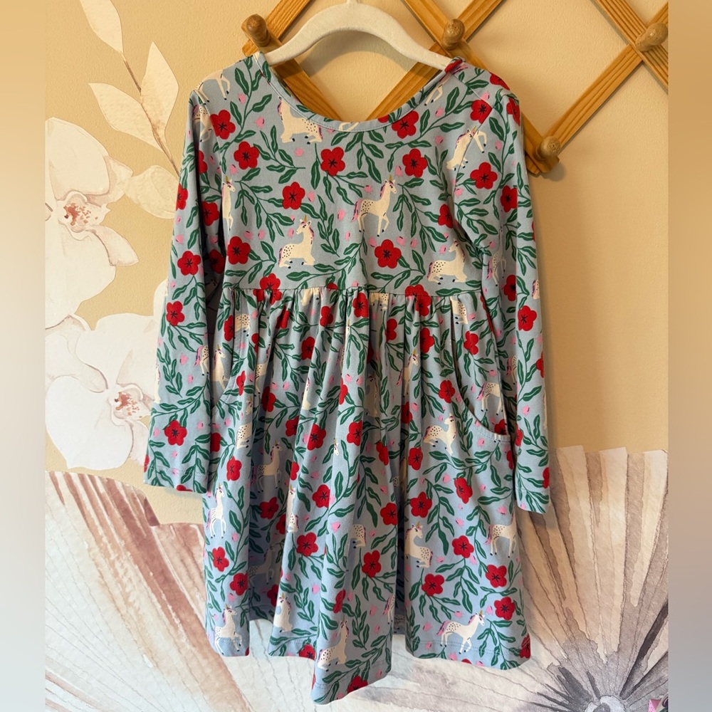 Hanna Andersson Long Sleeve Skater Dress with Pockets, size 4